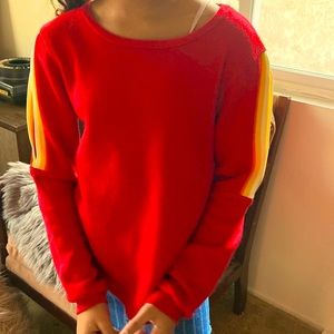 Urban Outfitters red cut out sweatshirt